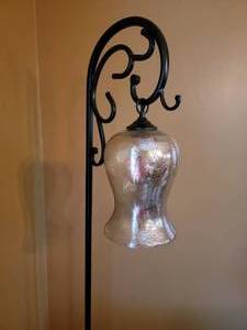 Striking Amber Hue Floor Lamp Lantern