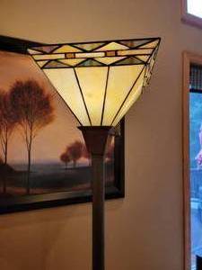 Mission Style Stained Glass Floor Lamp