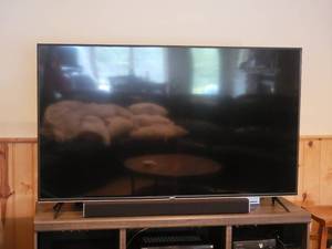 Vizio 70 inch Television with Sound Bar and Speakers