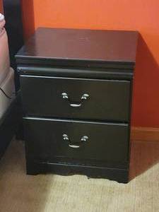 Black 2 Drawer Night Stand