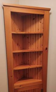 Bead Board Pine Corner Cabinet