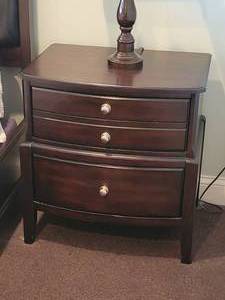 Expresso Offset 2 Drawer Night Stand, pair