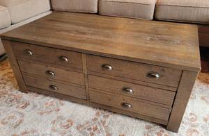 Rough Saw 4 Drawer Cocktail Table