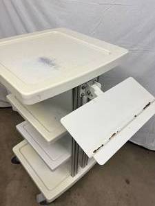 ENDOCART 4 TIER MEDICAL MEDIA CART WITH SIDE TRAY &amp 6 OUTLET PLUG IN POWER STRIP SUPPLY&nbsp