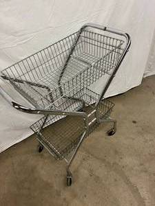 2 TIER PORTABLE WIRE BASKET CART