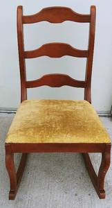 lot 64 image: Vintage Velvet Rocking Chair Statesville Chair Co.
