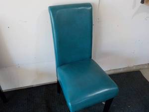 Teal Leather Dining Chair from Seve...