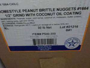 30 lb. Box Frozen Peanut Brittle Bi...