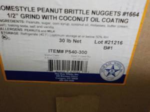 30 lb. Box Frozen Peanut Brittle Bi...