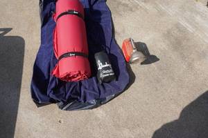 lot 85 image: Camping Package With Air Mattress, Sleeping Bag Pad and Pillow