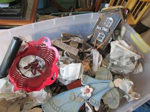lot 35 image: Tote filled with recipes, wind spin...