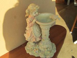 lot 191 image: Bird bath figure approx 12 tall...