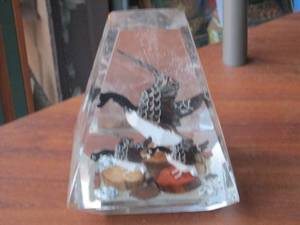 lot 219 image: Wildlife scene enclosed in acrylic...