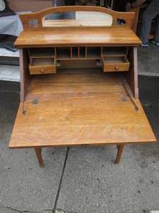lot 25 image: Secretary desk 40 tall plus mirror...