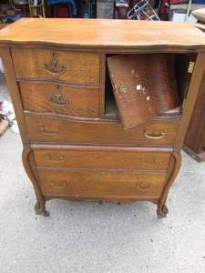 lot 28 image: Antique dresser one door needs repa...
