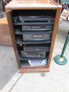 lot 29 image: Stereo cabinet with complete Sony s...