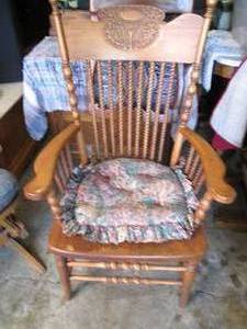 lot 59 image: Ornate chair with cushion...