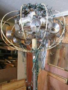 lot 71 image: Metal stand with spinning top horse...