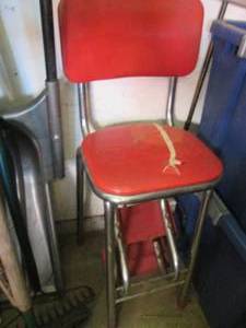lot 98 image: Vintage chair with orange upholstry...