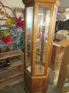 lot 132 image: Corner glass curio 71 tall...