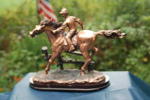 lot 400 image: Bronze Statue, Horse and Rider