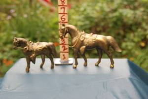 lot 401 image: Metal horse figures...