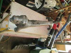 lot 167 image: Cast iron solid Weiner dog boot scr...