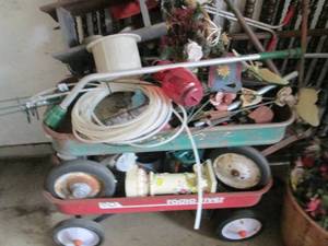 lot 257 image: 2 Vintage wagons filled with garden...