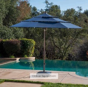 lot 616 image: ProShade 11 Solar LED Aluminum Umbrella with Tilt - Spectrum Indigo Blue