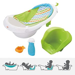 lot 623 image: Fisher-Price 4-in-1 Sling n Seat Tub, Green and White