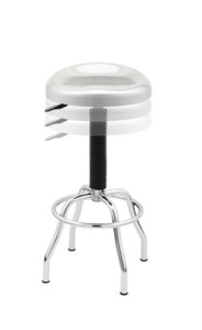 lot 642 image: Seville Classics Contoured Stainless Steel Seat Pneumatic Adjustable Work Stool