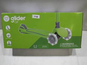 lot 710 image: Yvolution Y Glider Kids Kick & Roll 3 Wheel Scooter, Green
