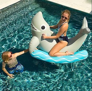lot 743 image: Members Mark Novelty Ride-On Pool Float - Shark
