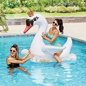 lot 745 image: Members Mark Novelty Ride-On Pool Float - Swan