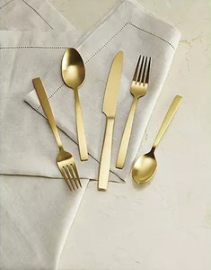 lot 780 image: Skandia Clearview Satin 20 Piece Flatware Set, Service for 4 - GOLD