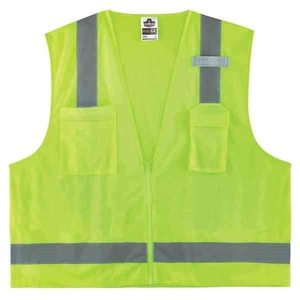 lot 879 image: NEW Ergodyne 8249Z 2XL3XL Lime ANSI Type R Class 2 Economy Surveyors Vest