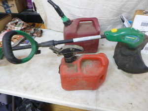 Gas Cans and Weed Trimmer
