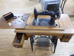 Antique Mars Sewing Machine in Cabinet