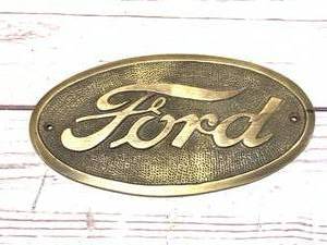 Heavy Brass Ford Emblem 6 � Inch Wide
