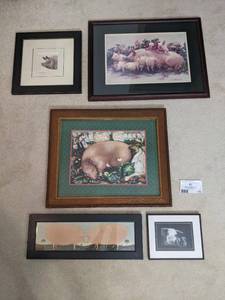 lot 72 image: Framed Pig Painting Collection