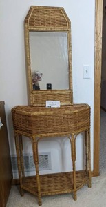 lot 42 image: Wicker Vanity Set
