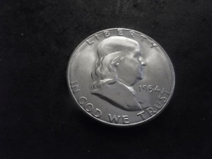 1954 S Franklin Silver Half Dollar