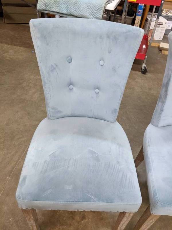 lot 502 image: Set of (4) Armless Dining Chairs in Blue V