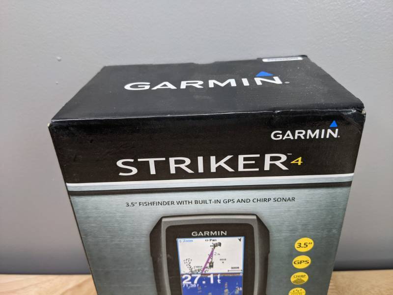 lot 19 image: Brand New Garmin Striker 4 Fishfinder 3.5 Color Display w Keypad Control CHIRP Sonar & Ultrascroll Technology Y
