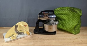 lot 103 image: Vintage HSB Triumph Manual Bread Slicer and Camfield Stand Mixer Z