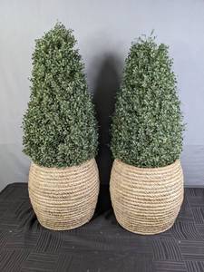 lot 155 image: Set of (2) Artificial Topiary Plants   X