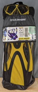 lot 204 image: US Divers Snorkeling Set with Goggles, Snorkel and Swim Fins (Adult Size) Q