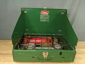 lot 205 image: Vintage Coleman Portable 2-Burner Camping Stove  Q