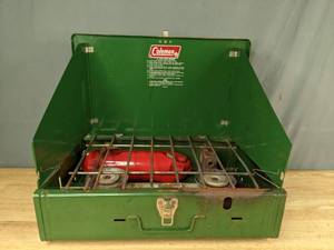 lot 206 image: Vintage Coleman Portable 2-Burner Camping Stove  Q