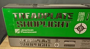 lot 201 image: (2) NEW Treadplate Shoplights Fluorescent 49.5L  Q